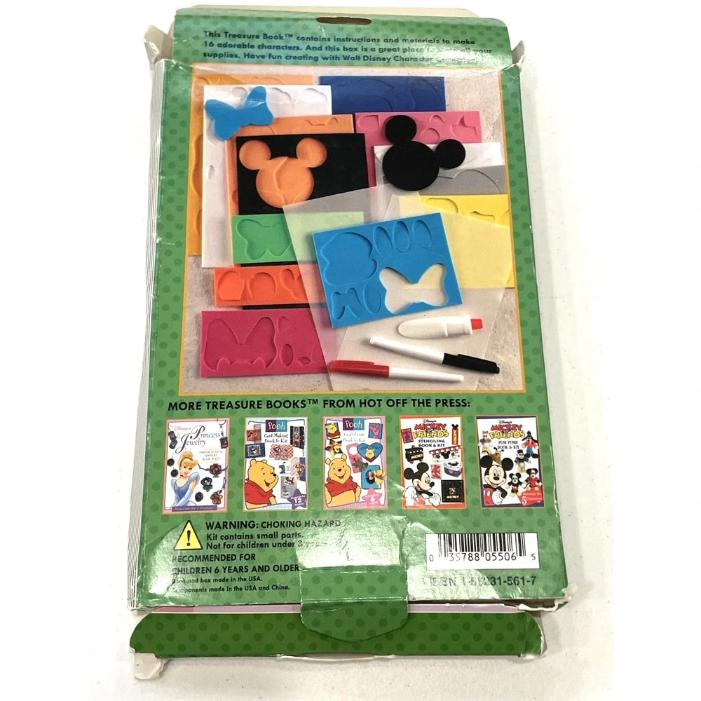 Vintage 90s Disney Character Collection Foam Shapes Book & Craft Kit DIY Kids‎